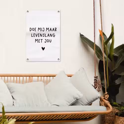 Quotes - Doe mij maar levenslang met jou - Spreuken tuinposter los doek klein -sfeer7