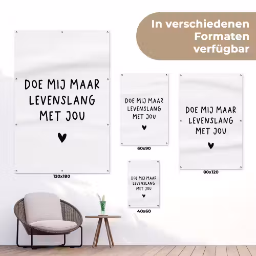 Quotes - Doe mij maar levenslang met jou - Spreuken tuinposter los doek klein -Xsfeer9_DE