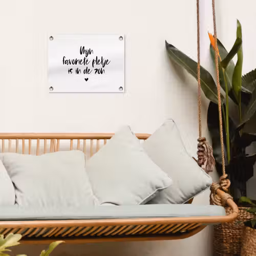 Quotes - Mijn favoriete plekje in in de zon - Zomer - Zon - Tekst tuinposter los doek klein -sfeer7
