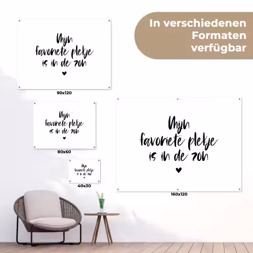 Quotes - Mijn favoriete plekje in in de zon - Zomer - Zon - Tekst tuinposter los doek klein -Xsfeer9_DE