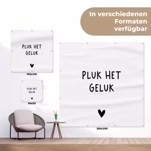 Quotes - Pluk het geluk - Spreuken tuinposter los doek klein -Xsfeer9_DE