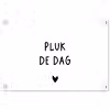 Quotes - Pluk de dag - Tekst - Zwart wit - Hartje tuinposter los doek klein -3d