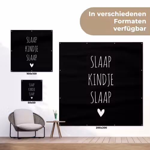 Quotes - Slaap kindje slaap - Spreuken tuinposter los doek klein -Xsfeer9_DE