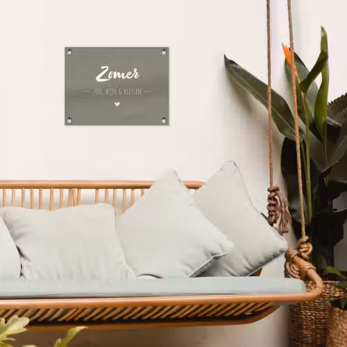Quotes - Zomer, zon, wijn & kletsen - Tekst - Zomer tuinposter los doek klein -sfeer7