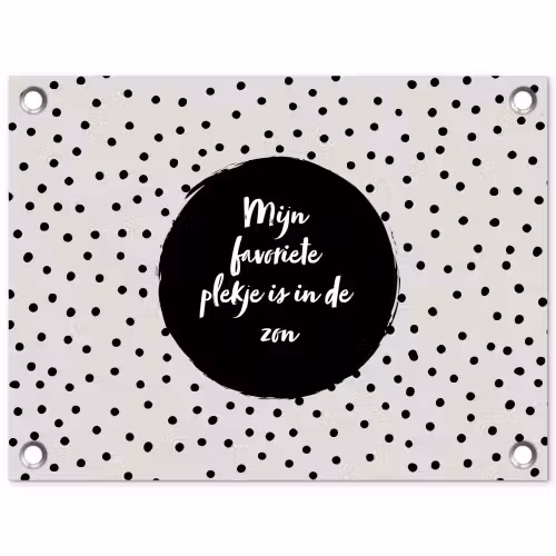 Quotes - Tekst - Tuin - Mijn favoriete plekje is in de zon - Zon tuinposter los doek klein -3d