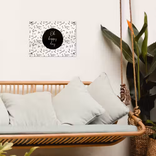 Quotes - Tekst - Oh happy day - Geluk tuinposter los doek klein -sfeer7
