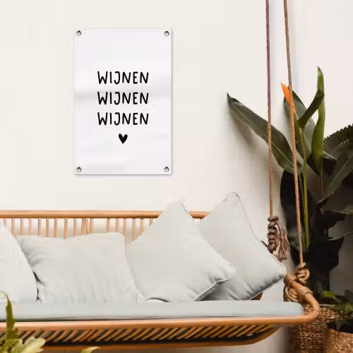 Quotes - Wijnen wijnen wijnen - Spreuken tuinposter los doek klein -sfeer7