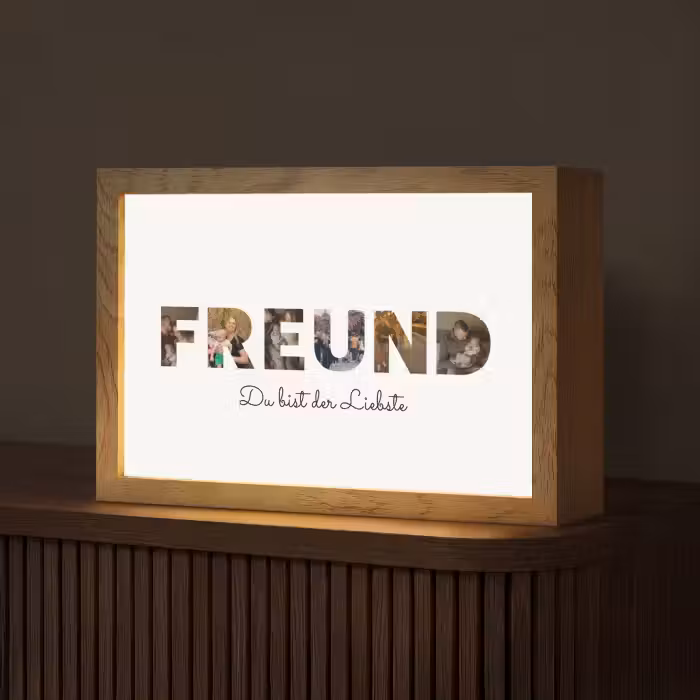 Personalisierte Lightbox - Freund - Buchstaben-Collage