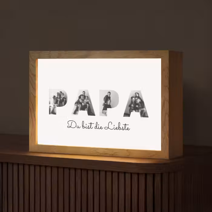 Personalisierte Lightbox - Daddy - Buchstaben-Collage