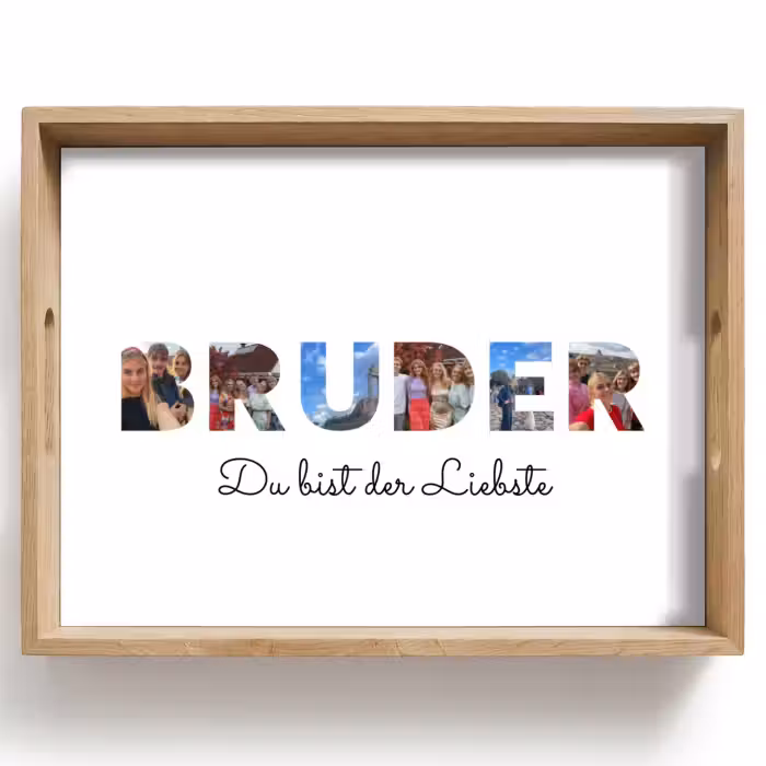 Personalisierte Tablett - Bruder - Buchstaben-Collage