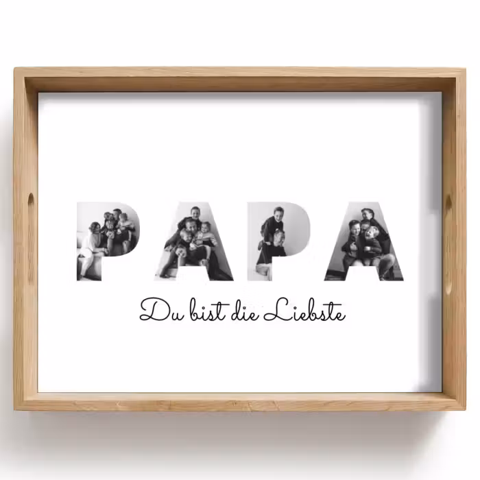 Personalisierte Tablett - Daddy - Buchstaben-Collage