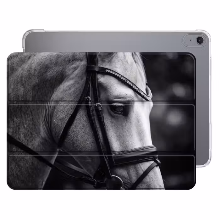 iPad-Hülle - Pferd - Grau - Porträt