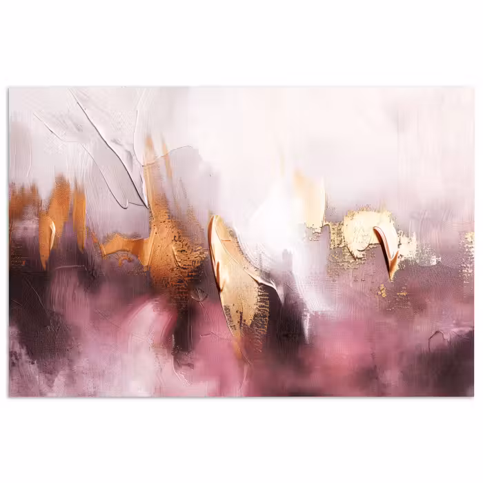 Poster - Aquarell - Gold - Rosa - Abstrakt - Kunst