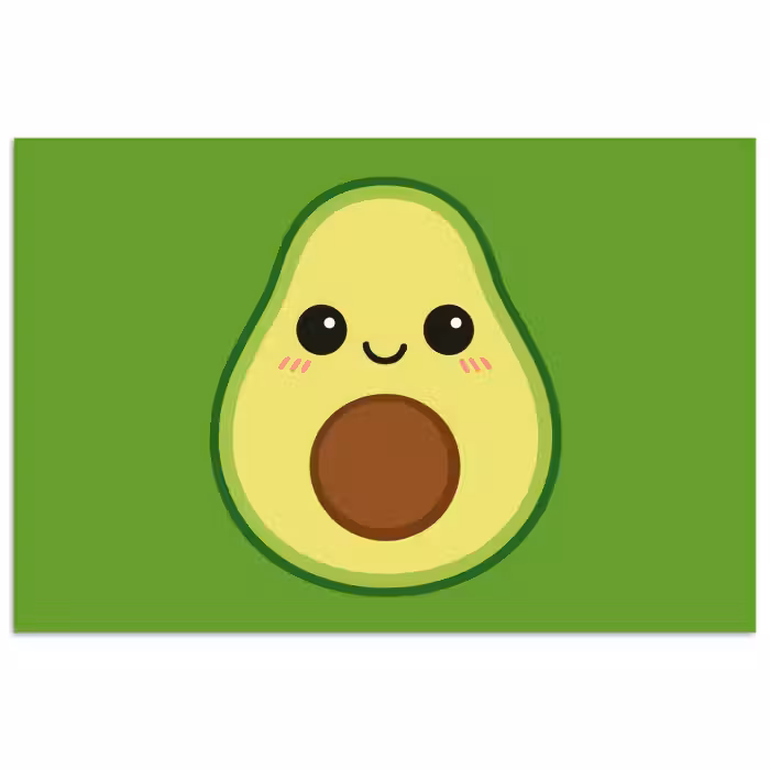 Poster - Avocado - Grün - Verspielt