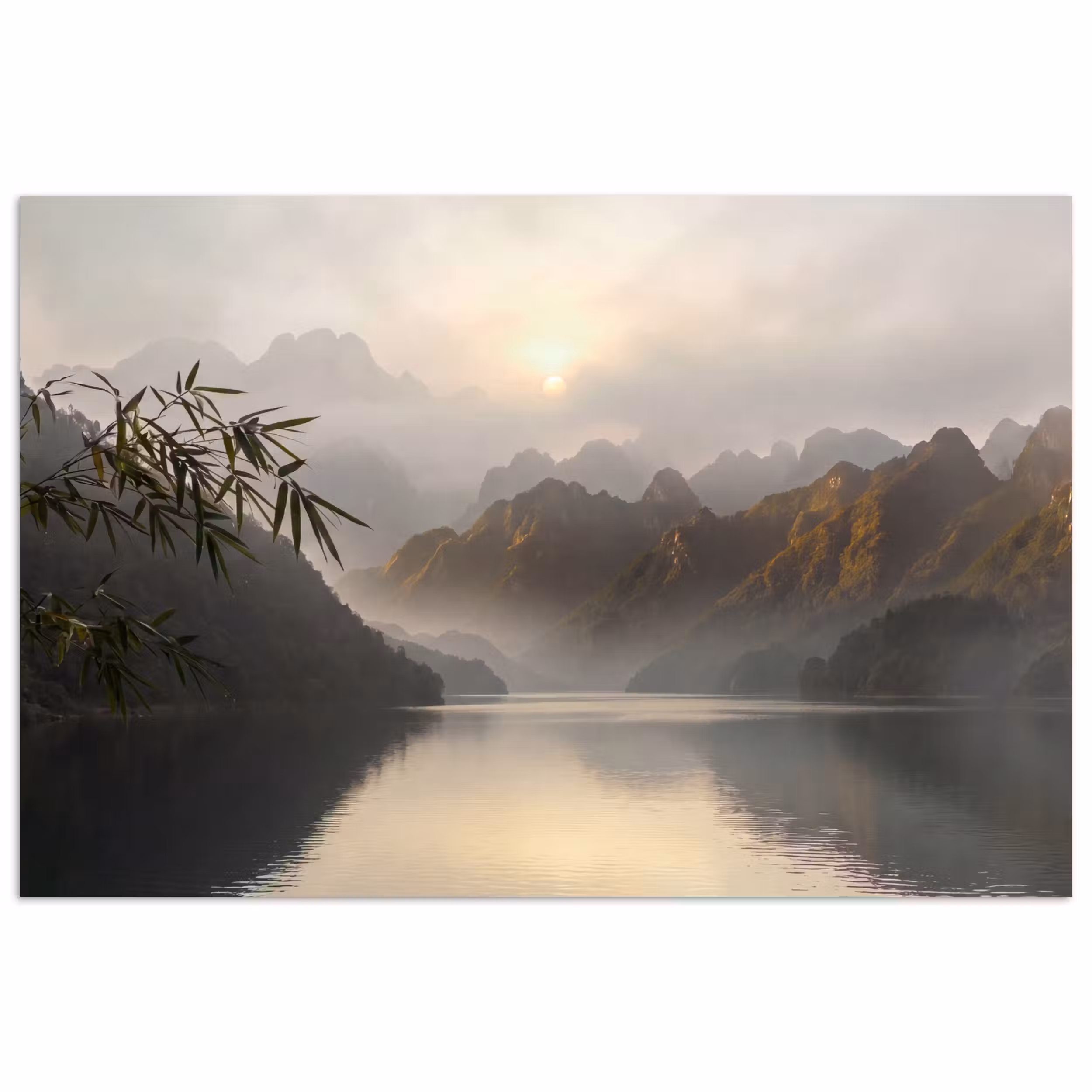 Poster - Berge – Wasser – Nebel – Natur – Landschaft
