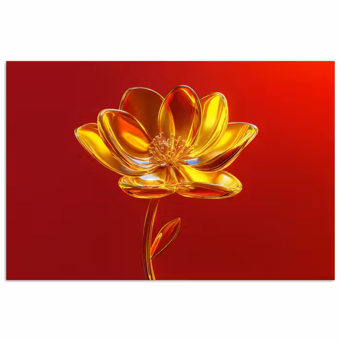 Poster - Blume - Gold - Gläser
