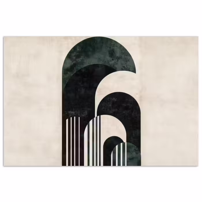 Poster - Bögen - Dunkelgrün - Linien