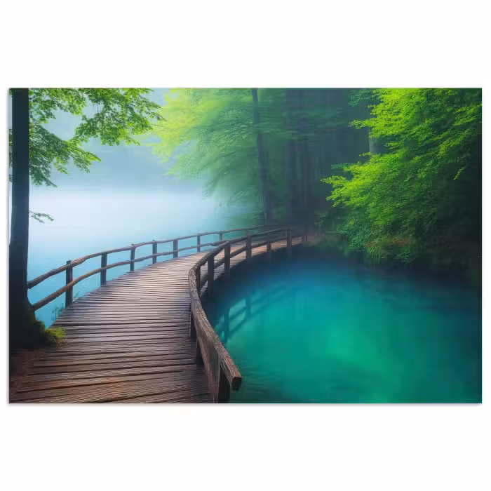 Poster - Brücke - Wasser - Fluss - Wald