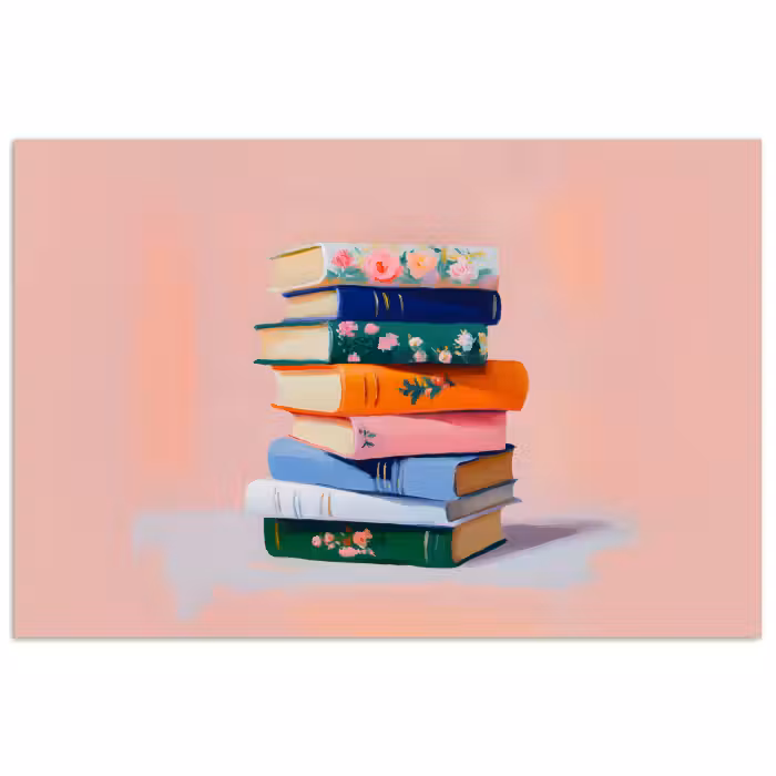 Poster - Bücher - Stapel - Bunt