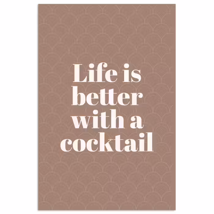 Poster - Cocktail - Text - Muster - Weiß