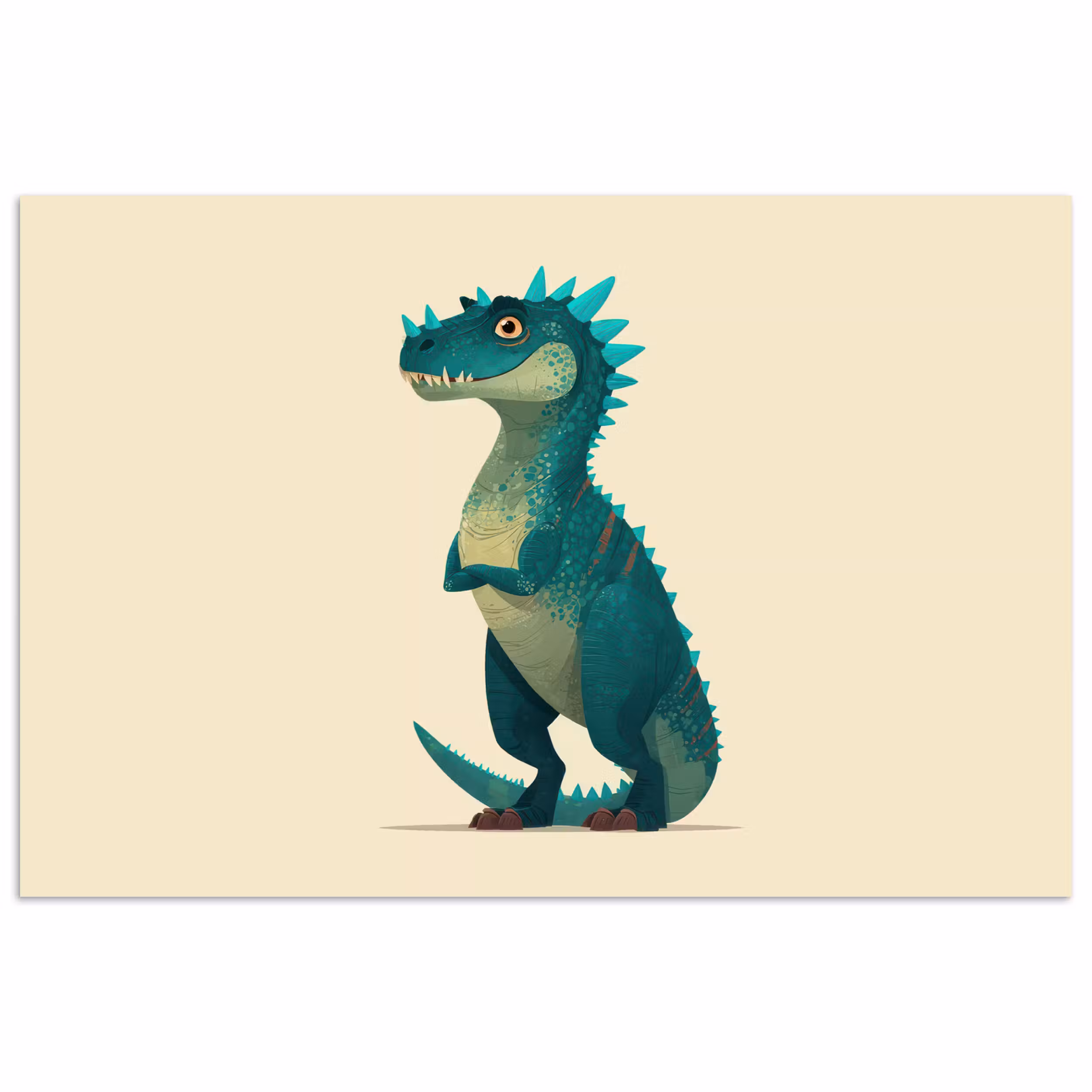 Poster - Dinosaurier - Türkis - Stacheln