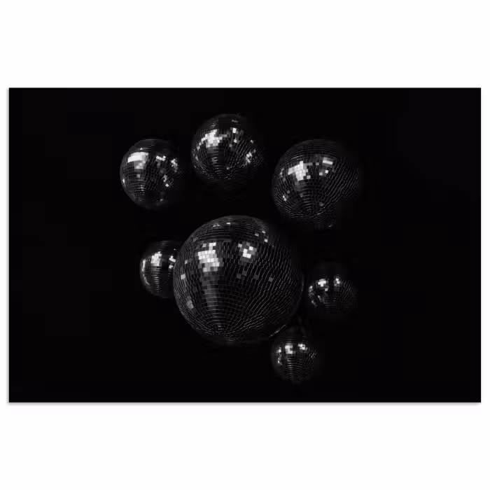 Poster - Disco-Kugeln - Minimalistisch - Schwarz