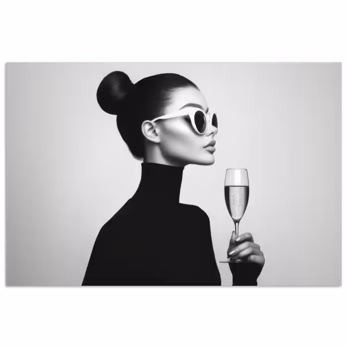 Poster - Frau - Champagner - Modern