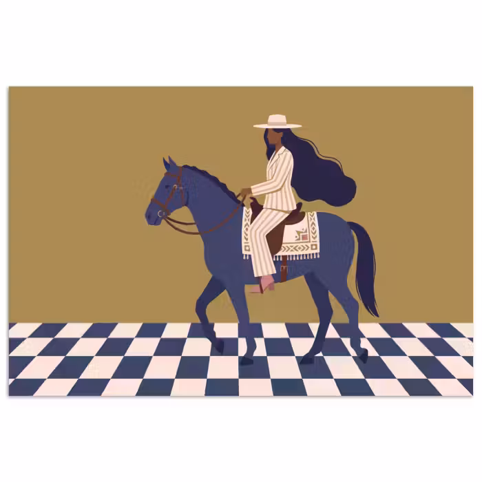 Poster - Frau – Pferd – Reiten – Modern – Abstrakt