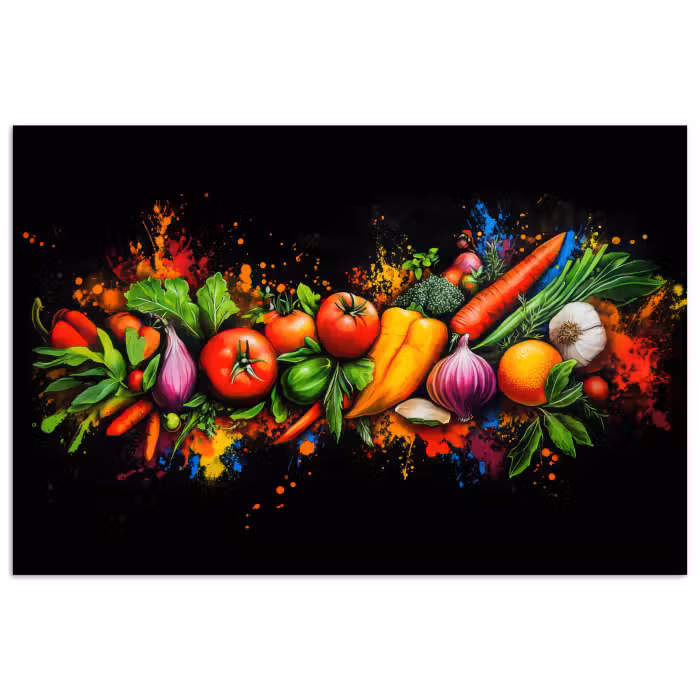 Poster - Gemüse - Lebensmittel - Kräuter - Graffiti - Kochen