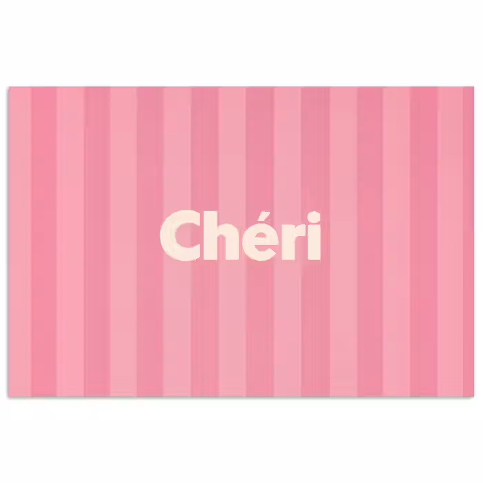 Poster - Gestreift - Rosa - Chéri