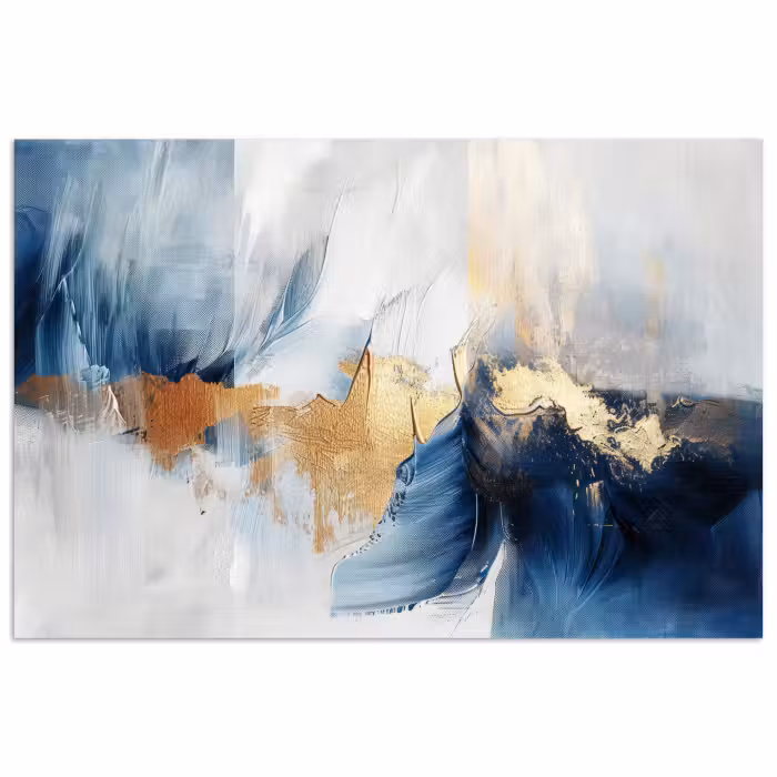 Poster - Gold - Blau - Aquarell - Kunst - Modern
