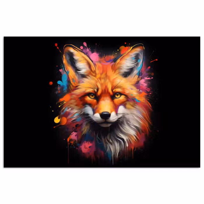 Poster - Graffiti - Fuchs - Schwarz - Pop-Art