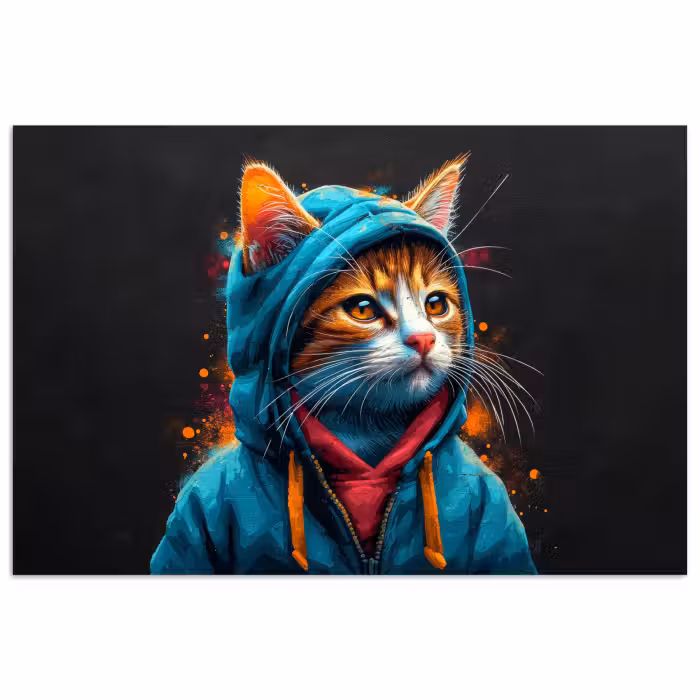 Poster - Graffiti - Katze - Schwarz - Mantel