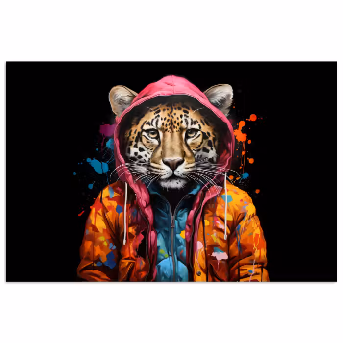 Poster - Graffiti - Leopard - Schwarz - Jacke