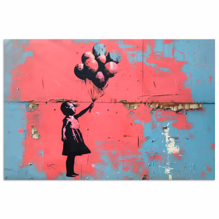 Poster - Graffiti - Mädchen - Luftballon - Banksy - Straßenkunst