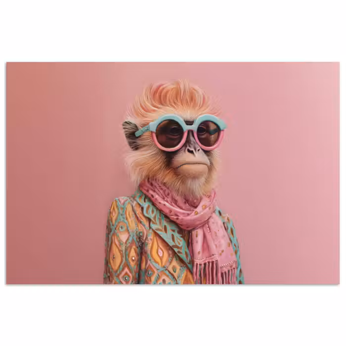 Poster - Halstuch - Affe - Sonnenbrille - Jacke