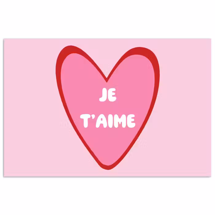 Poster - Herz - Französisch - Valentinstag - Rosa