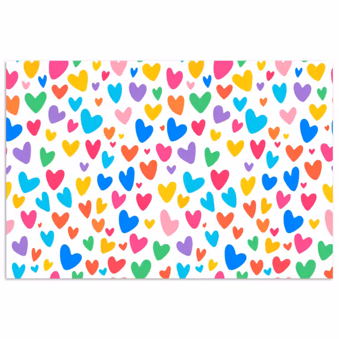 Poster - Herzen - Bunt - Muster - Lebendig