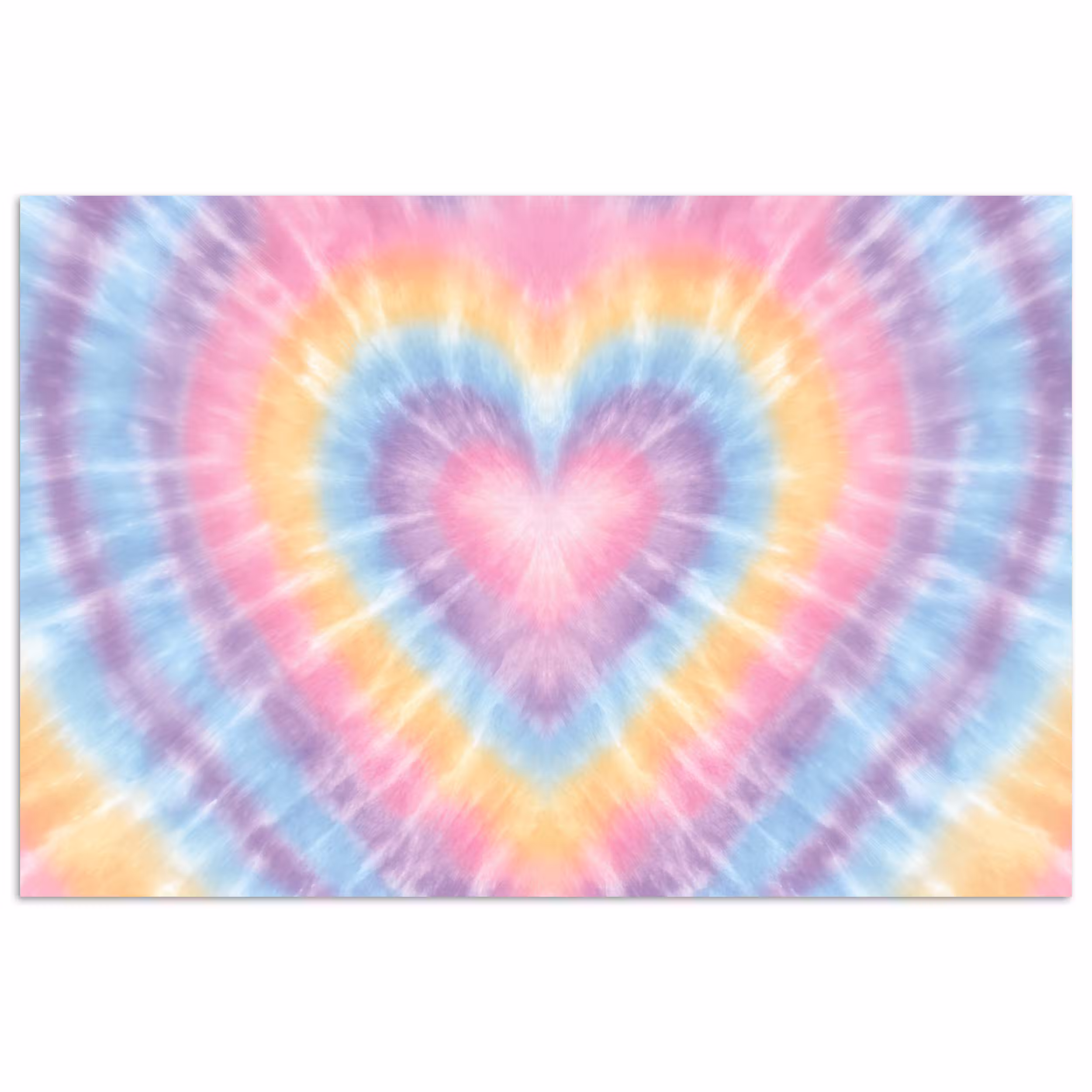 Poster - Herzform - Pastellfarben - Tie Dye