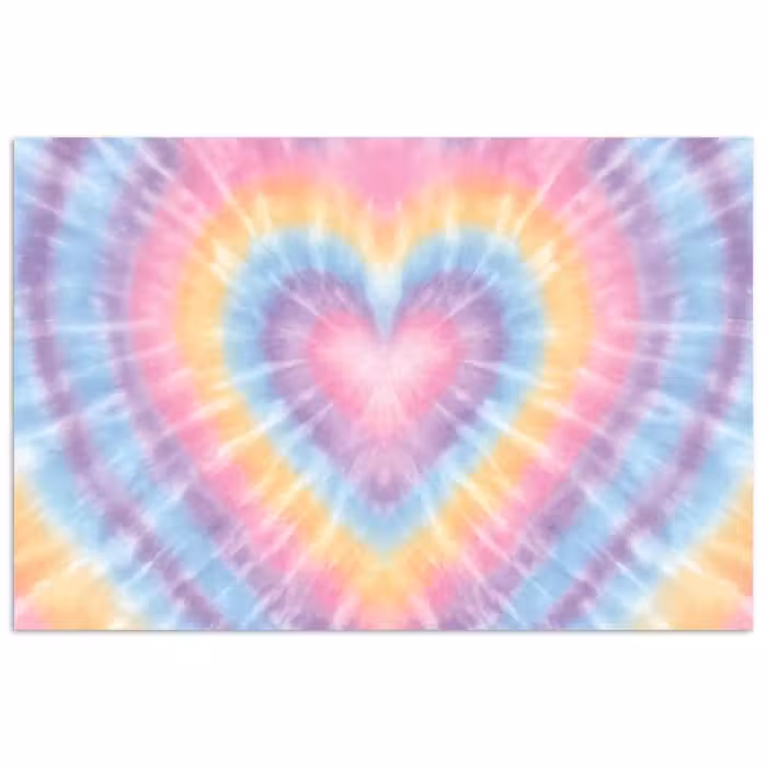 Poster - Herzform - Pastellfarben - Tie Dye