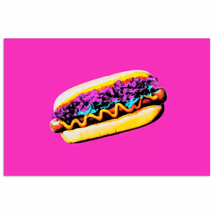 Poster - Hotdog - Rosa - Retro