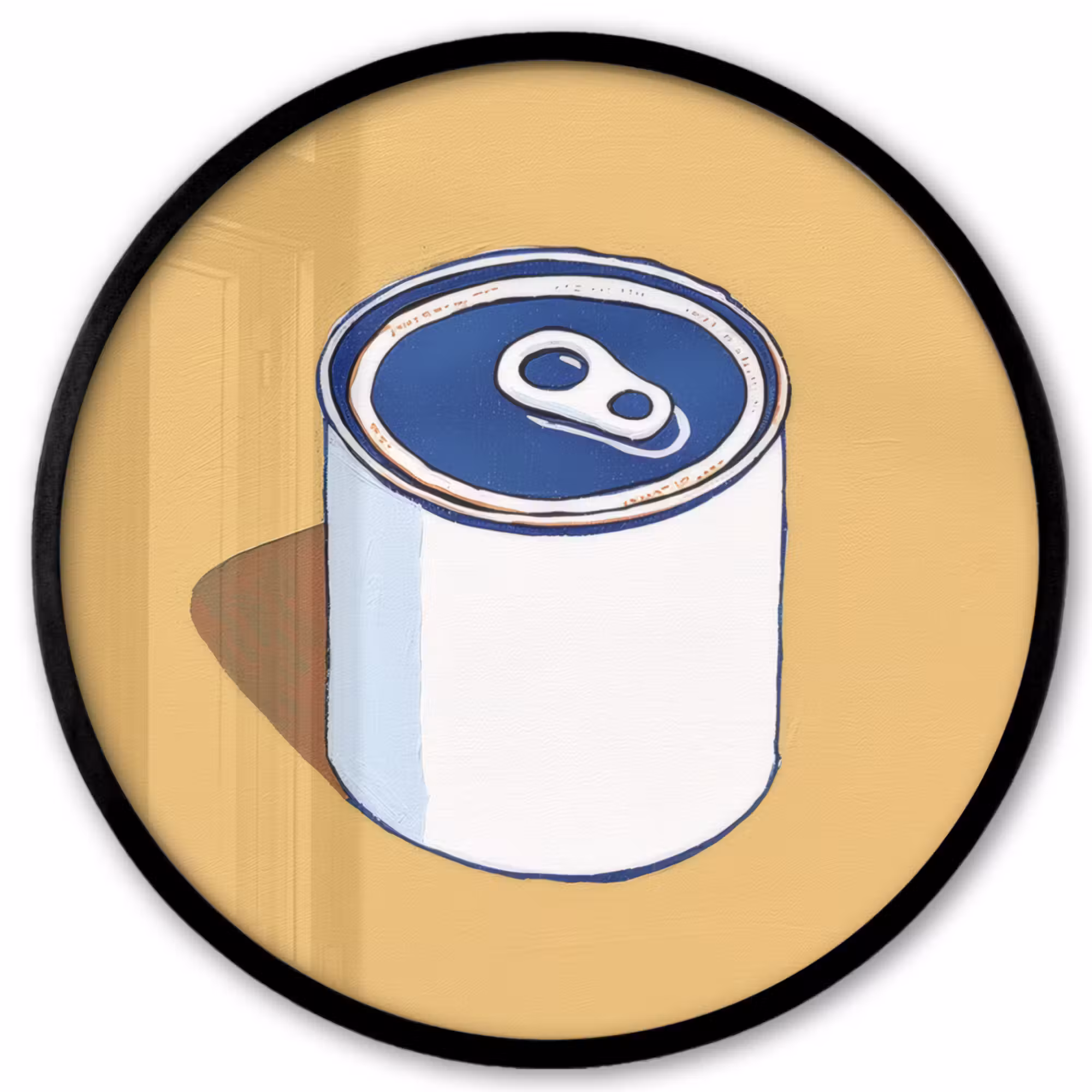 Poster im Rahmen Rund - Dose - Minimalistisch - Blau - Illustration