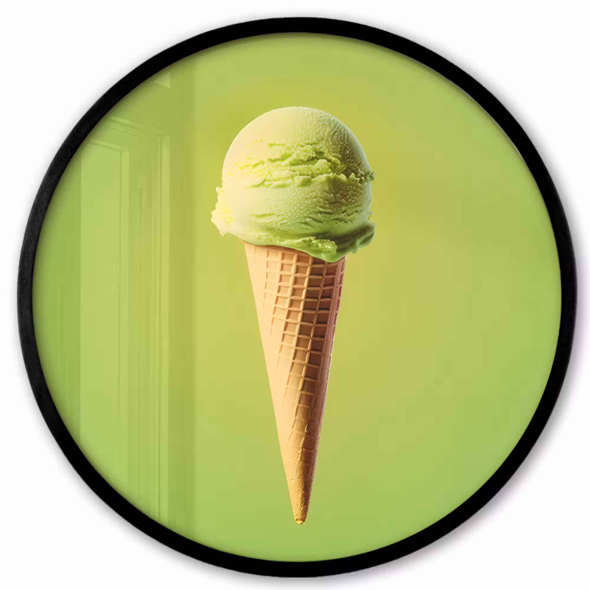 Poster im rahmen rund - Horn - Schaufel Eiscreme - Grün
