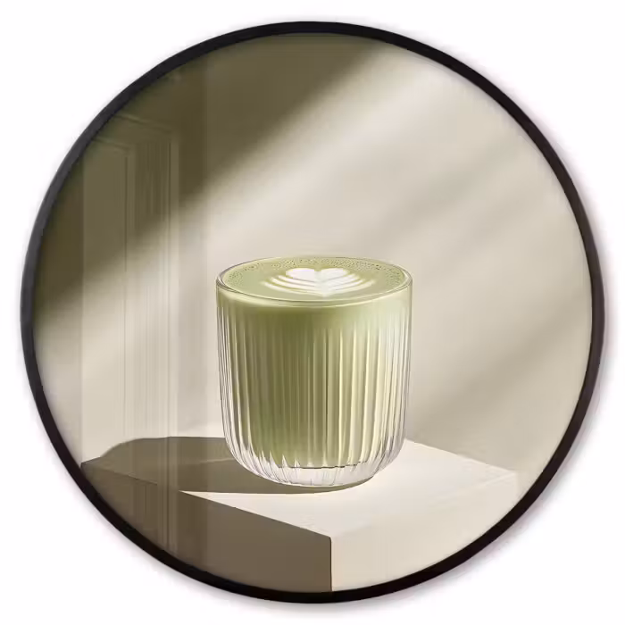 Poster im rahmen rund - Matcha - Glas - Grün - Minimalistisch