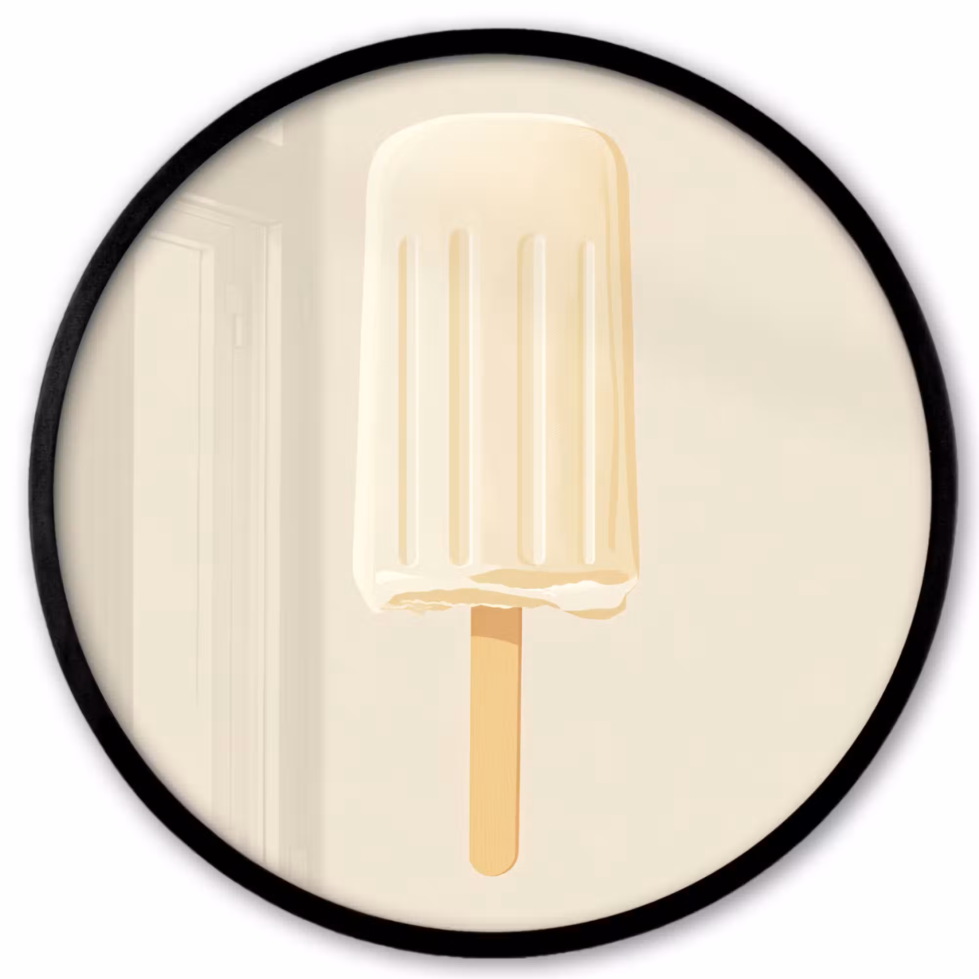 Poster im Rahmen Rund - Minimalistisch - Wassereis - Stick - Beige