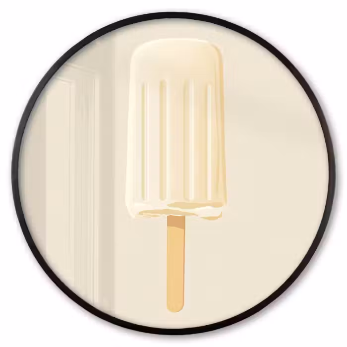 Poster im Rahmen Rund - Minimalistisch - Wassereis - Stick - Beige