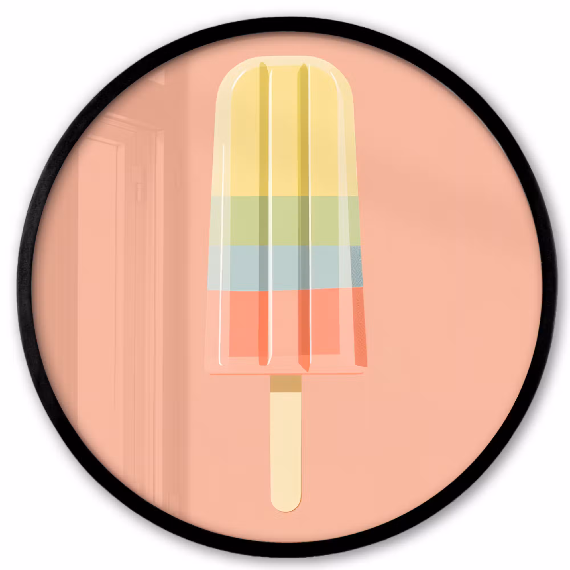 Poster im Rahmen Rund - Wassereis - Pastelltöne - Minimalistisch