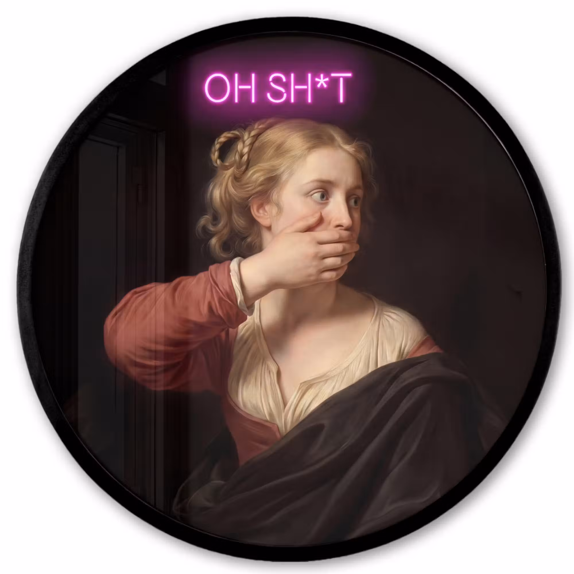 Poster im Rahmen Rund - Zitat - Neon - Frau