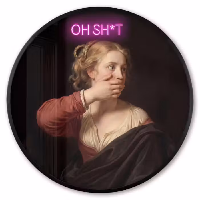 Poster im Rahmen Rund - Zitat - Neon - Frau