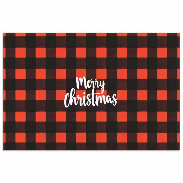 Poster - Kariert - Rot - Text - Weihnachten